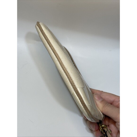 Lot of 2 Coach Tan Gray Signature Canvas Leather Wristlet Wallet Signature - Picture 5 of 16